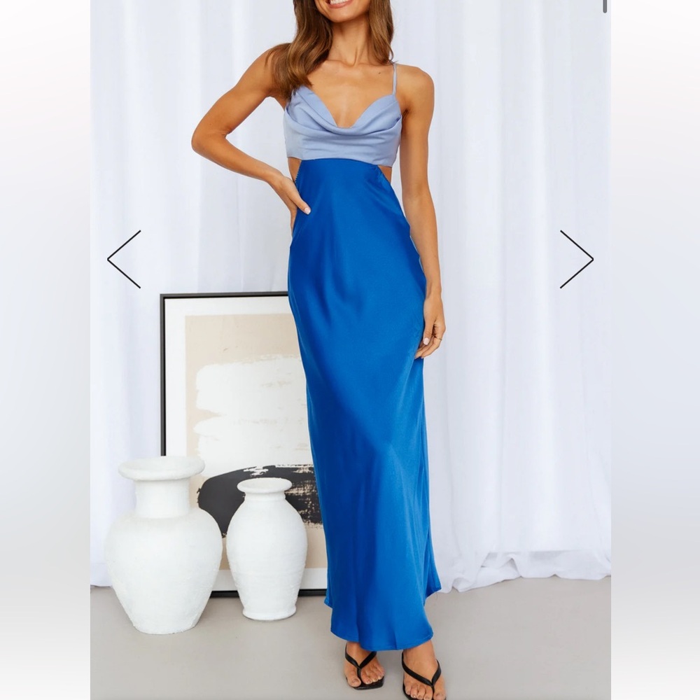 Hello Molly blue midi dress. Size 10 fits like a Medium